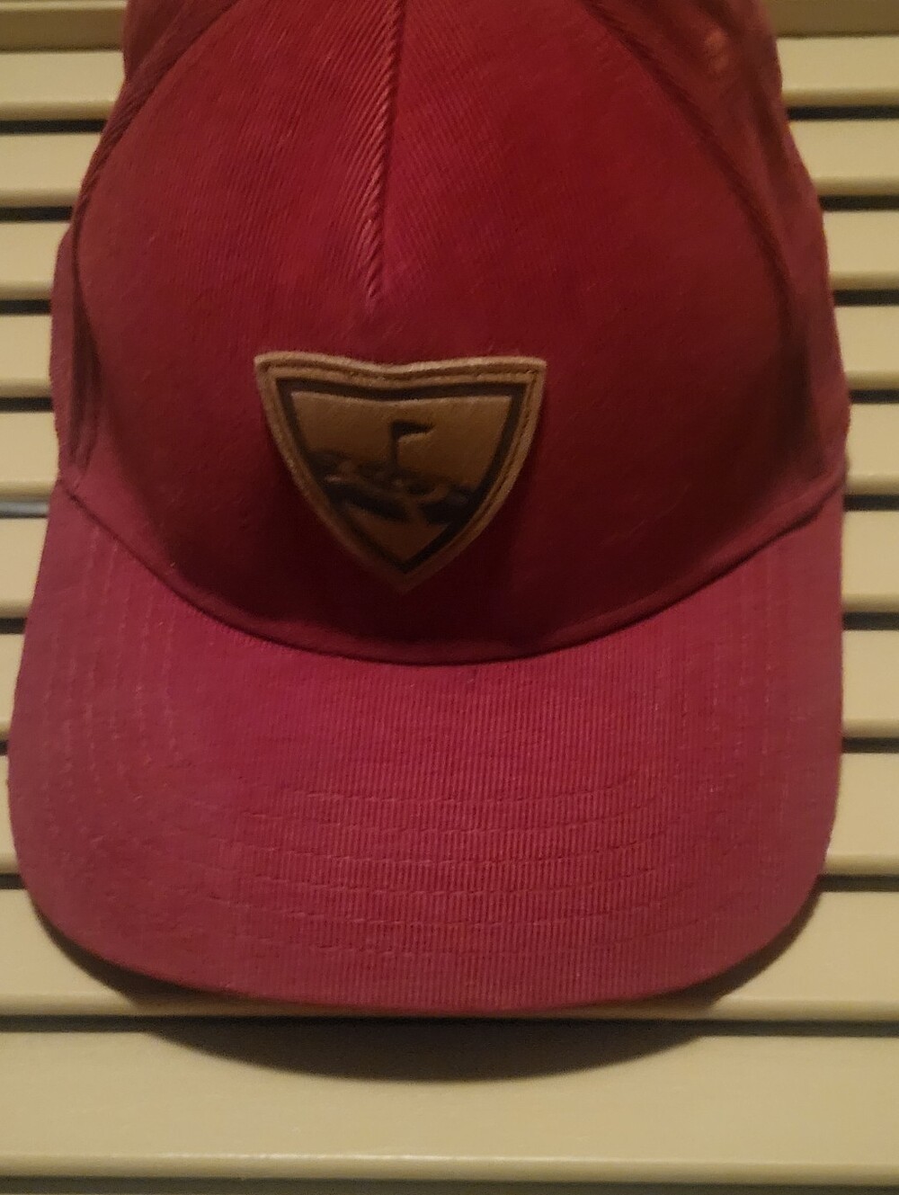 Callaway Golf Topgolf Red Corduroy Snapback Hat Leather Shield Patch Cap